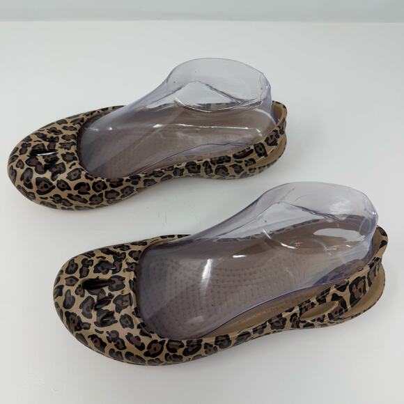 Crocs Ballet Flats Womens 6 Kadee Leopard Print Lightweight Slingback Shoes - Picture 5 of 11